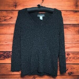 JONES NEW YORK TEXTURED BLACK SWEATER SIZE MEDIUM